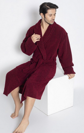 Halat de baie foarte gros fara gluga, buzunare si cordon in talie, design deosebit, VISINIU BAKB006V [0]