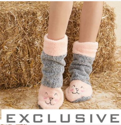 Halat Femei gros Cocolino cu gluga si botosi asortati, model cu iepuras, Pufos, Gri/alb [2]