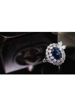 Inel Blue Butterfly diametru 16 cm cu cristale Swarovski placat cu aur 18k [1]