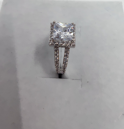 Inel Dolly White diametru 16 cm cu cristale placat cu aur 18k [2]