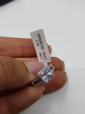 Inel Dolly White diametru 17 cm cu cristale placat cu aur 18k [4]