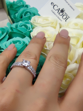 Inel Regal White diametru 18cm cu cristale placat cu aur 18k [0]