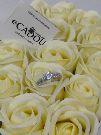 Inel Regal White diametru 18cm cu cristale placat cu aur 18k [2]