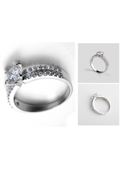 Inel Regal White diametru 18cm cu cristale placat cu aur 18k [1]