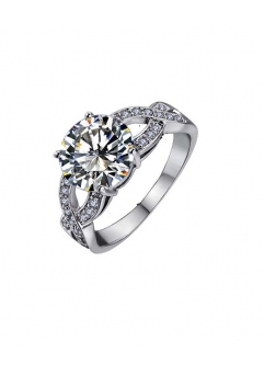 Fashion - Inel Beautifull White diametru 17 cm cu cristale placat cu aur 18k