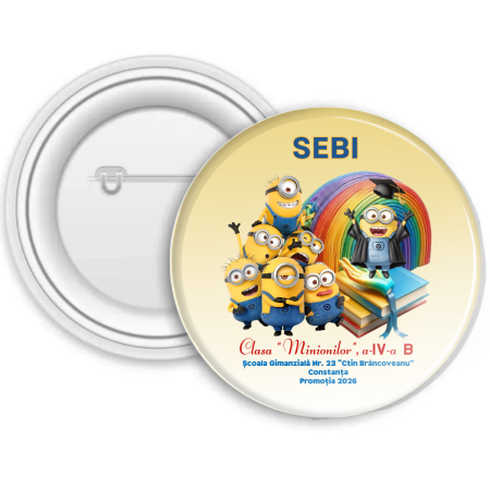 Insigne metalice si cocarde personalizate - Insigna personalizata pentru elevi sau absolvenți de scoala clasa minionilor