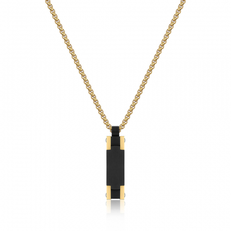 Bijuterii din inox - Lant auriu, Daniel Klein, pentru barbati, din otel inoxidabil, DKJ.6.20002-2