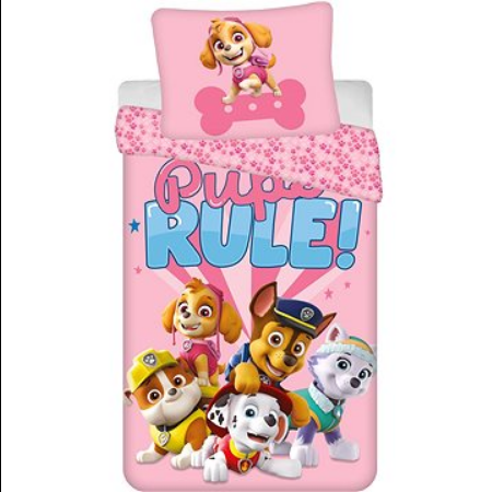 Lenjerie de pat pentru copii Disney Paw Patrol 140×200 cm, 70×90 cm,100% poliester, 5710756052714 [0]