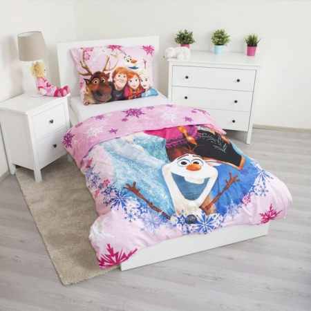 Lenjerie de pat pentru copii Frozen 140×200 cm, 70×90 cm,microfibra, 18BS333 [1]