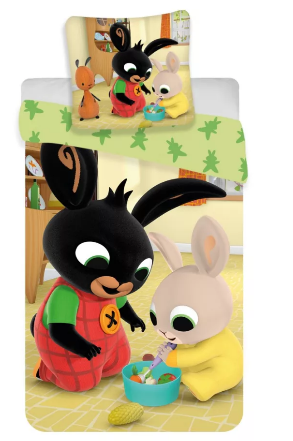 Colectia Disney - Lenjerie de pat pentru copii Bing 140×200 cm, 70×90 cm, 100% bumbac, BRM004351