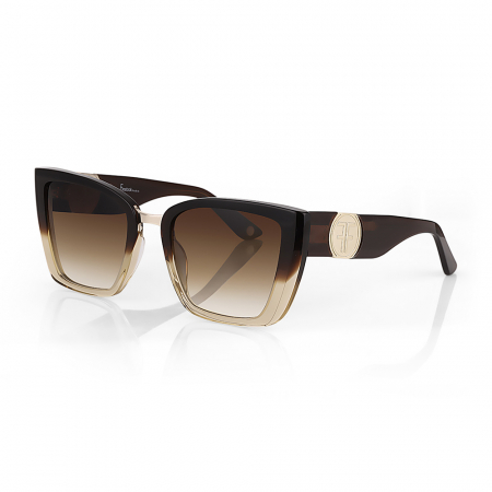 Fashion - Ochelari de soare maro, pentru dama, Freelook Sunglasses, F1005-2