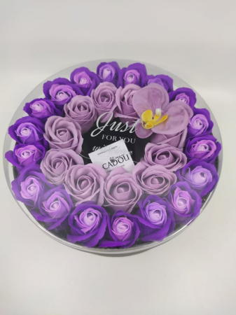 Pachet cadou cu 31 trandafiri din sapun AC-R3271 Love purple, impachetare premium [2]