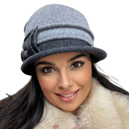Caciuli si palarii dama - Palarie de dama moderna  MIRUNA 100% lana, marime universala D25.05.GRI 01 made  Polonia