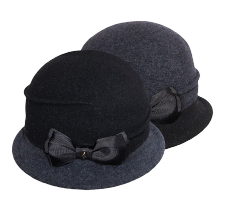 Palarie de dama moderna  MIRUNA 100% lana, marime universala D25.05.GRI 02 made  Polonia [3]