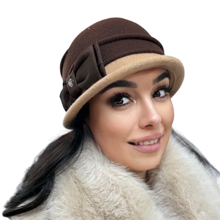 Caciuli si palarii dama - Palarie de dama moderna  MIRUNA 100% lana, marime universala D25.05.maro 02 made  Polonia