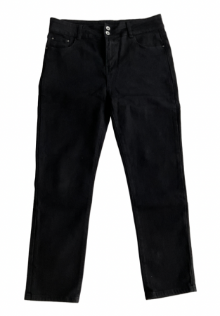 Blugi femei - Pantaloni negri  serie mare batal, putin pufosi P731