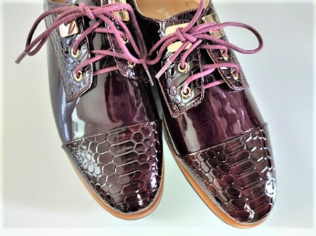 Pantofi MATSTAR eleganti bordo, cu talpa joasa, cu siret [3]