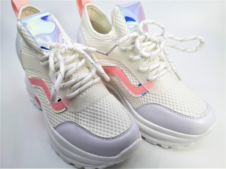 Pantofi sport de dama  cu platforma AB695WP-WHITE-PINK [2]