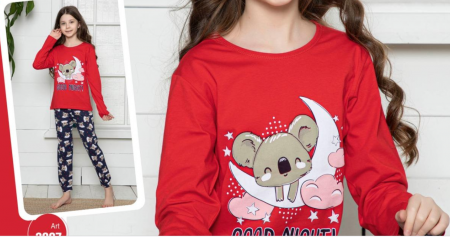 Pijama bumbac două piese pentru fetite Good Night, 6-14 ani, Penye3007 [1]