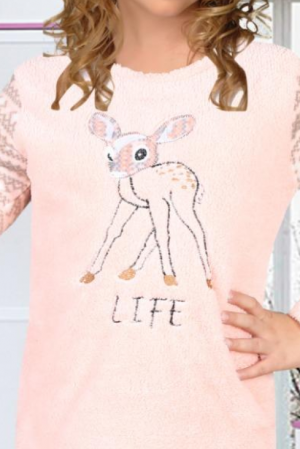 Pijama Cocolino din două piese pentru fete, culoare roz, 6-14 ani, 9052 [1]