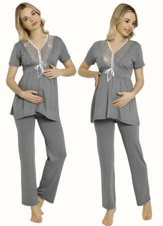 Seturi GRAVIDE - Pijama din 2 piese pentru gravide si proaspete mamici, Material Bumbac, Lux, JEN50331