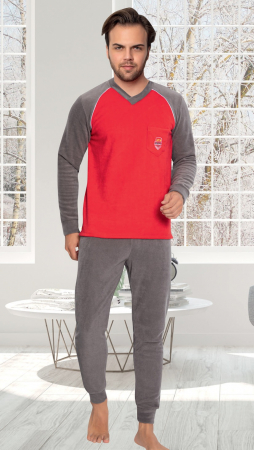 Pijama din două piese,barbati, Material polar, Lux,  7004gri, 100%micro [1]