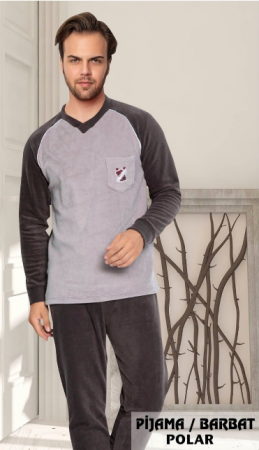 Pijama din două piese,barbati, Material polar, Lux,  7005GRI, 100%micro [1]