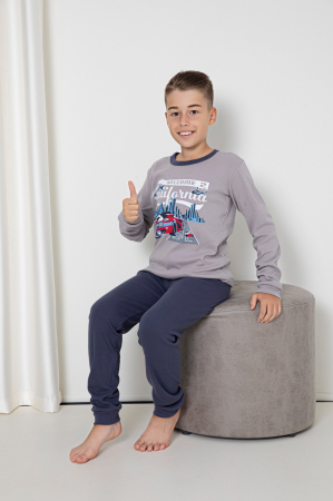 Pijamale de copii - Pijama din două piese pentru baieti, Material bumbac Interlok, Berfin 093