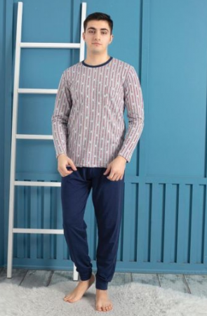 Pijama din două piese pentru barbati, Material bumbac, Berfin 6015 [0]