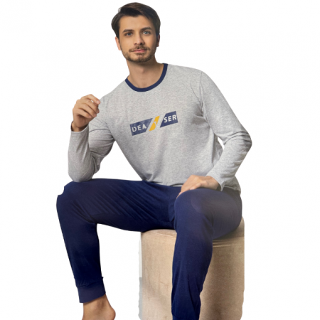 Pijama din două piese pentru barbati, Material bumbac, Berfin507 gri [0]