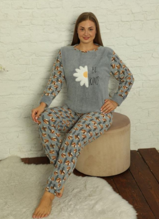 Pijama femei cocolino serie mare Battal, din două piese, Material 100% micro, MIRA 4439 [0]