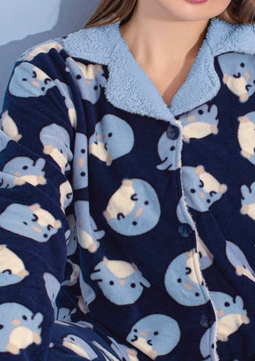 Pijama femei cocolino serie mare Battal, din două piese, Material 100% micro, PIJ55228 [1]