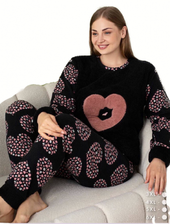 Pijama femei cocolino serie mare Battal, din două piese, Material 100% micro, PIJ60027 [0]