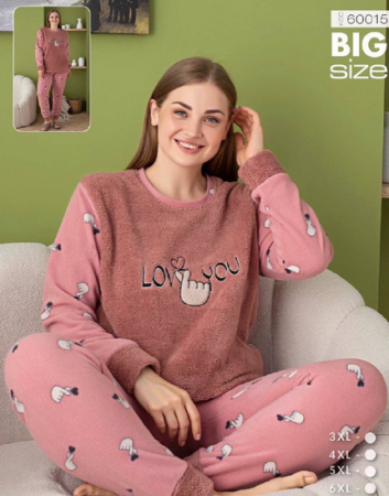 Pijama femei cocolino serie mare Battal, din două piese, Material 100% micro, PIJ60015 [1]