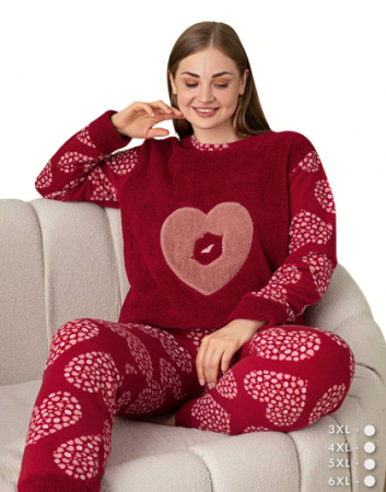 Pijama femei cocolino serie mare Battal, din două piese, Material 100% micro, PIJ60026 [0]