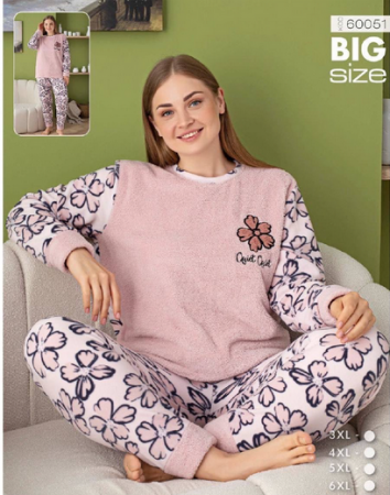 Pijama femei cocolino serie mare Battal, din două piese, Material 100% micro, PIJ60051 [1]