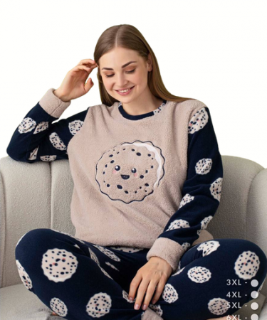 Pijama femei cocolino serie mare Battal, din două piese, Material 100% micro, PIJ60042 [0]
