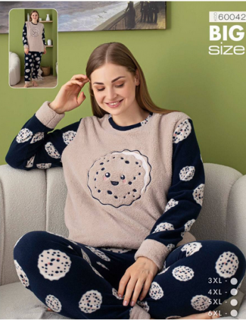 Pijama femei cocolino serie mare Battal, din două piese, Material 100% micro, PIJ60042 [1]