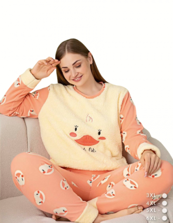 Pijama femei cocolino serie mare Battal, din două piese, Material 100% micro, PIJ60039 [0]