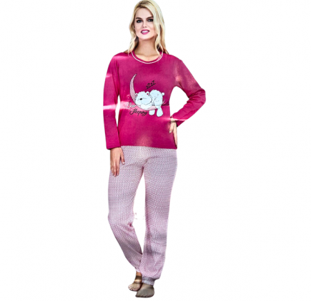 Pijamale de dama - Pijama FEMEI cu ursuleti, din două piese, Material 100% bumbac, Lux,  Baray
