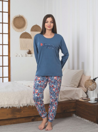 Pijama FEMEI din două piese, Material 100% bumbac lycra,  Baki118 [1]