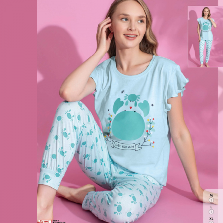 Pijamale de dama - Pijama femei din două piese, Material 100% Viscon, Lux PIJ12034