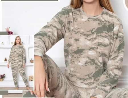 Pijama FEMEI polar, din două piese, Material 100% micro, Lux,  BAK16 ARMY [2]