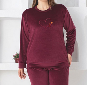 Pijama FEMEI batal din catifea din două piese, Material 90% MIKRO+10% ELASTAN, BAK104 [2]