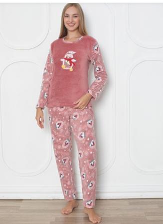 Pijamale de dama - Pijama FEMEI polar si cocolino din două piese, Material 100% micro, Lux,  BAK300