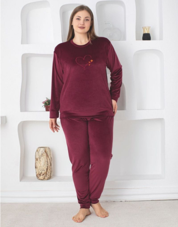 Fashion - Pijama FEMEI batal din catifea din două piese, Material 90% MIKRO+10% ELASTAN, BAK104