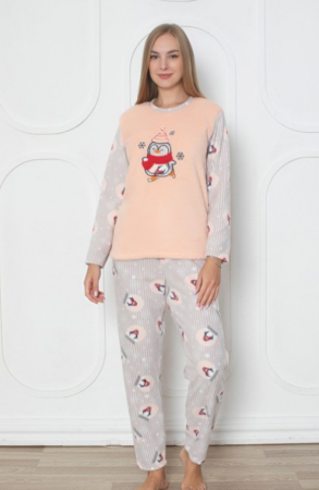 Pijamale de dama - Pijama FEMEI polar si cocolino din două piese, Material 100% micro, Lux,  BAK300