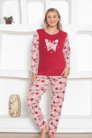 Pijamale de dama - Pijama FEMEI polar si cocolino din două piese, Material 100% micro, Lux,  BAK324