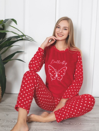 Fashion - Pijama FEMEI polar si cocolino din două piese, Material 100% micro, Lux,  BAK308A