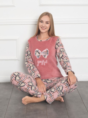 Pijamale de dama groase - Pijama FEMEI polar si cocolino din două piese, Material 100% micro, Lux,  BAK322